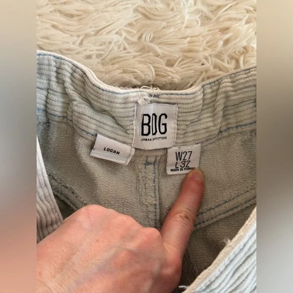 BDG Urban Outfitters Logan Corduroy Carpenter Pants W27 L32 Blue Gray barrel - Picture 4 of 7